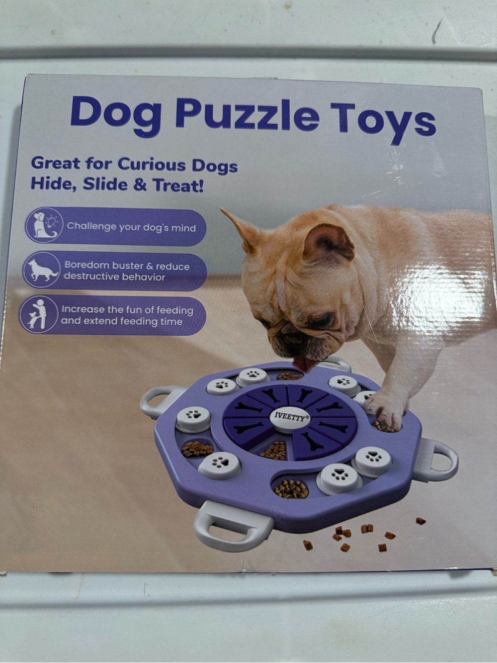 Dog Puzzle Toy Interactive Treat Dispenser - Purple